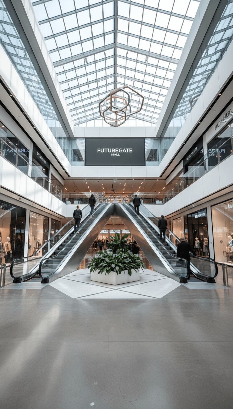 Interior atrium of a commercial complex